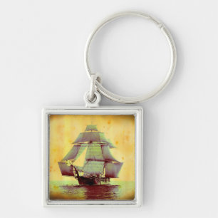 Porte-clés Vintage USS Monongahela Voilier Porte - clé