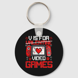 Porte-clés Vintage V Est Pour La Saint-Valentin Jeux Vidéo Jo