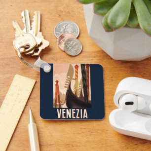 Porte-clés Vintage Venezia Italie Voyage Art Venise Gondole