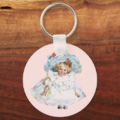 Porte-clés Vintage Victorian Baby Girl Doll, Easter Dress Hat (Recto)
