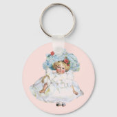 Porte-clés Vintage Victorian Baby Girl Doll, Easter Dress Hat (Verso)