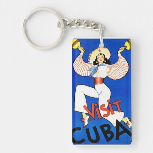 Porte-clés Vintage - Visiter Cuba (Devant)
