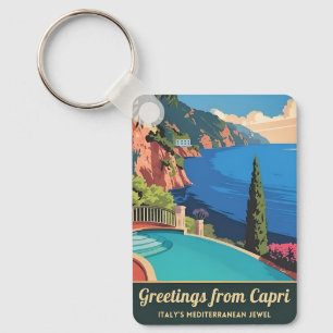 Porte-clés Vintage voyage Capri Italie Bord de mer Rétro Pitt