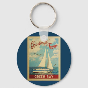 Porte-clés Vintage voyage de voilier Green Bay Wisconsin