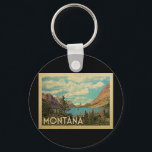 Porte-clés Vintage voyage du parc Glacier du Montana<br><div class="desc">Le Montana est de style Vintage voyage et dispose d'un lac dans le parc national des Glaciers.</div>
