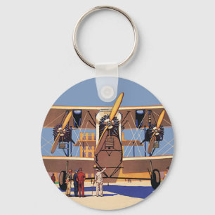 Porte-clés Vintage voyage et transport Avion biplane