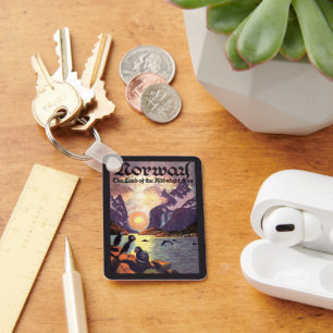 Porte-clés Vintage voyage, Norvège Fjord Terre du soleil de m