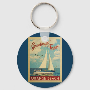 Porte-clés Vintage voyage orange Alabama de voilier de plage