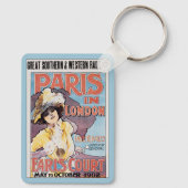 Porte-clés Vintage voyage, Paris à Londres (Verso)