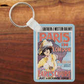 Porte-clés Vintage voyage, Paris à Londres (Recto)