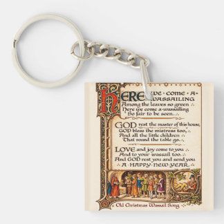 Porte-clés Vintage Wassail Song Illuminated Manuscript Art 