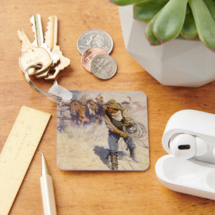 Porte-clés Vintage Western Cowboys, In the Corral by NC Wyeth