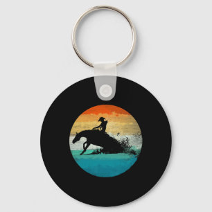Porte-clés Vintage Western Rider Reining Horse Quartier Slidi