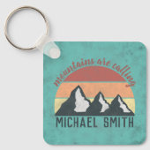 Porte-clés Vintages pastels montagnes appellent monogram (Recto)