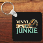 Porte-clés Vinyl Junkie LP Records DJ Turntable Music Collect (Recto)