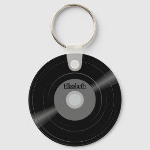 Porte-clés Vinyl Nom du dossier Monogramme Cadeau étudiant