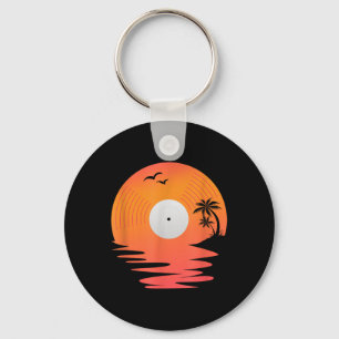 Porte-clés Vinyl Record Rétro Disque Sea Beach Tourne-disques