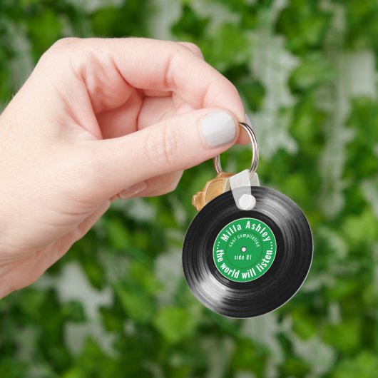 Porte-clés vinyle avec nom promo Porte - clé (main)