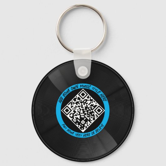 Porte-clés Vinyle | DJ musicien | Code QR (Recto)
