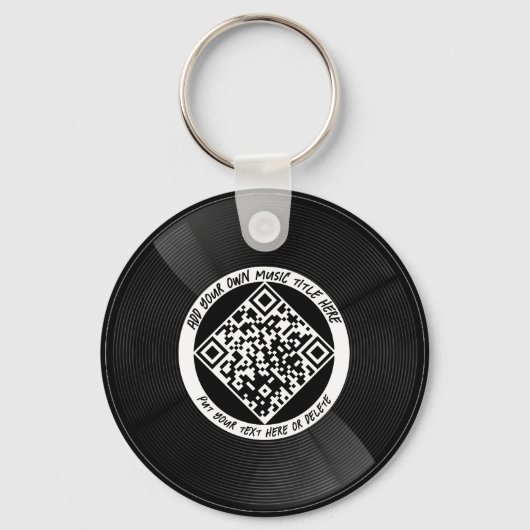 Porte-clés Vinyle | DJ musicien | Code QR (Recto)