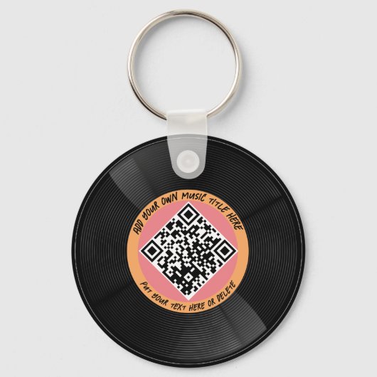 Porte-clés Vinyle | DJ musicien | Code QR (Verso)
