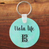 Porte-clés Viola Life Alto Clef Purple Rose Turquoise Aquarel (Verso)