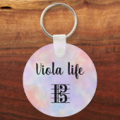 Porte-clés Viola Life Alto Clef Purple Rose Turquoise Aquarel (Recto)