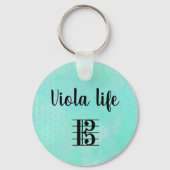 Porte-clés Viola Life Alto Clef Purple Rose Turquoise Aquarel (Verso)