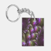 Porte-clés Violet Abstrait violet violet kaki fractal (Devant gauche)