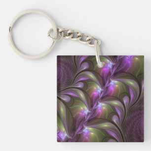 Porte-clés Violet Abstrait violet violet kaki fractal