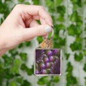 Porte-clés Violet Abstrait violet violet kaki fractal (main)