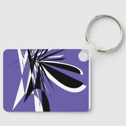 Porte-Clés Violet au Design Graphique Moderne (Recto)