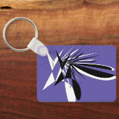 Porte-Clés Violet au Design Graphique Moderne (Verso)
