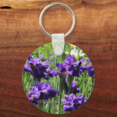 Porte-clés Violet bleu et blanc Sibérie Iris (Recto)
