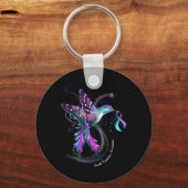 Porte-clés Violet Bleu Ruban Prévention Suicide Sensibilisati (Recto)