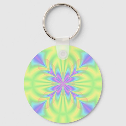 Porte-clés Violet clair et Motif vert (Recto)