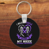 Porte-clés Violet en mémoire de mon fils Conscience de la sur (Verso)