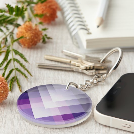 Porte-clés Violet et blanc (Devant droit)