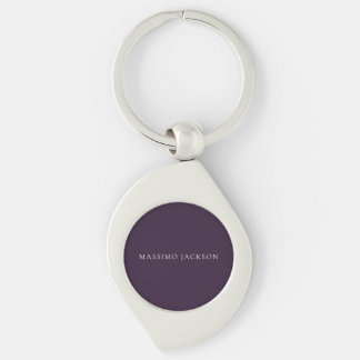 Porte-clés Violet foncé minimaliste uni moderne