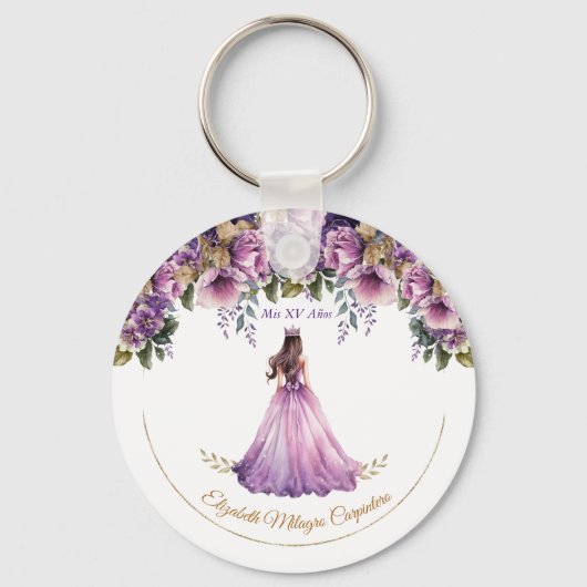 Porte-clés Violet Lilac Quinceañera Porte - clé (Recto)