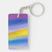 Porte-clés Violet Moderne et Rayon Doré Abstrait (Dos)