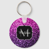 Porte-clés Violet rose ombre faux parties scintillant scintil (Recto)
