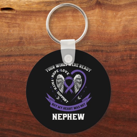 Porte-clés Violet Ruban Pancréatique Cancer Sensibilisation N (Recto)