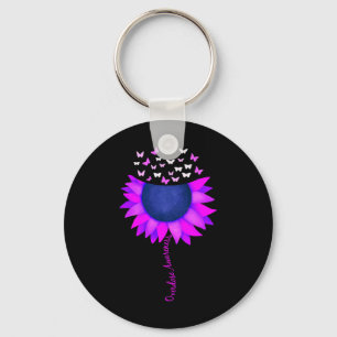 Porte-clés Violet Ruban Tournesol Butterfly Overdose