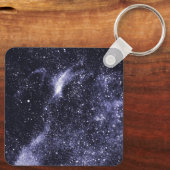 Porte-clés Violet violet noir galaxie abstraite (Verso)