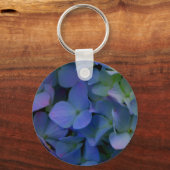 Porte-clés Violet violet rose bleu hydrangée fleurie (Recto)