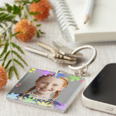 Porte-clés violet yellow color Aesthetic Splash Custom (Devant Droit)