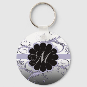 Porte-clés Violette de la lettre M de monogramme