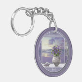 Porte-clés violettes dans un bocal de lune (Devant gauche)