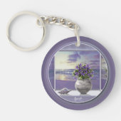 Porte-clés violettes dans un bocal de lune (Devant)